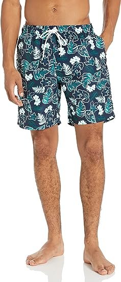 Men's 8" Tropical Print Quick-Dry Swim