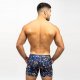 Men Swimwear Swim Boxer Trunks Square Cut Boardshorts Pockets