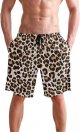 Mens Swim Trunks Leopard Shorts Quick Dry Swim Shorts with Pockets