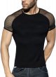 Men's Mesh Raglan Short Sleeve Shirt Top