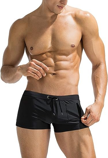 Mens Swim Trunk Bathing Suit Swim Brief Square Leg Board Short
