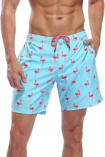 Men's Swim Trunks with Compression Liner 7 Inch Inseam Quick Dry Swim Shorts